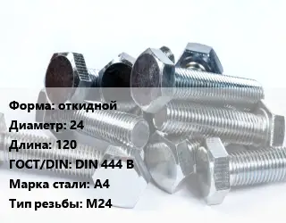 Болт откидной 24х120 DIN 444 B Сталь: А4 М24
